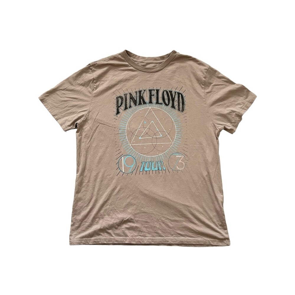 Pink Floyd 1973 Tour Graphic Band Tee Beige Oversized Size Large